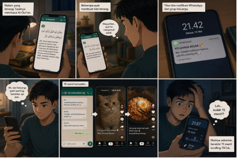 Sebelum Menyentuh Mushaf, Kita Wudhu. Sebelum Membuka Aplikasi Quran, Kita Matikan Notifikasi?